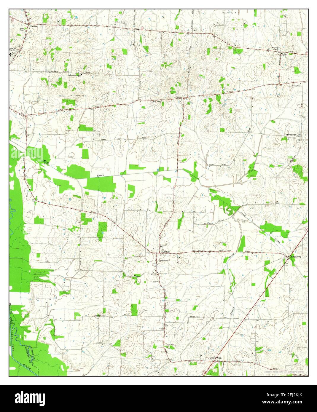 Brazil, Tennessee, map 1964, 124000, United States of America by
