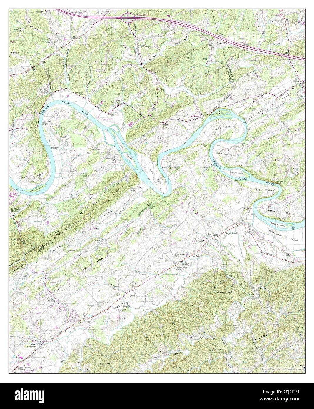 Boyds Creek, Tennessee, map 1953, 124000, United States of America by