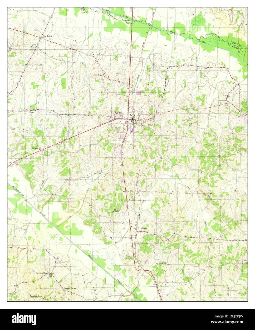 Bradford, Tennessee, map 1954, 124000, United States of America by