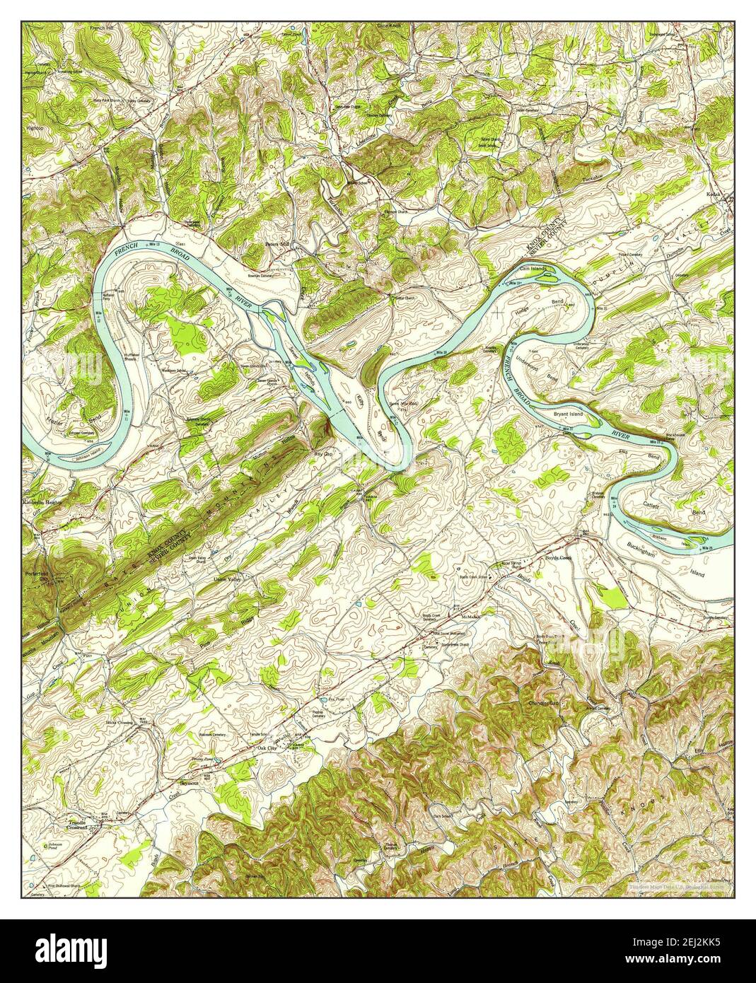 Boyds Creek, Tennessee, map 1953, 124000, United States of America by