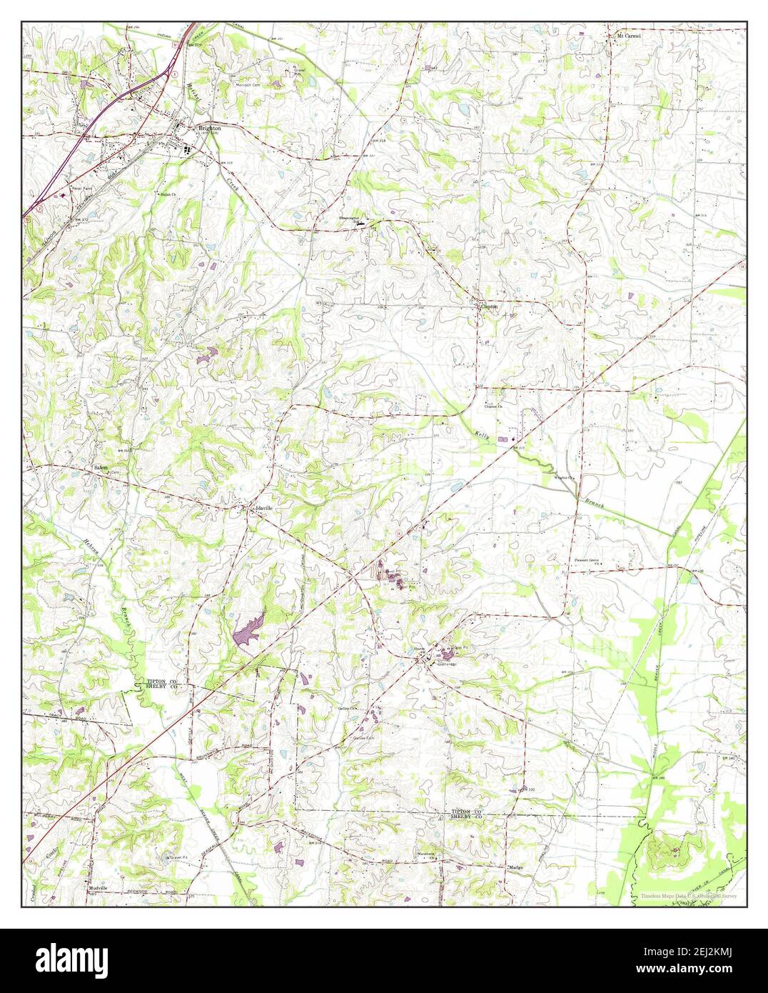 Brighton, Tennessee, map 1965, 124000, United States of America by Timeless Maps, data U.S