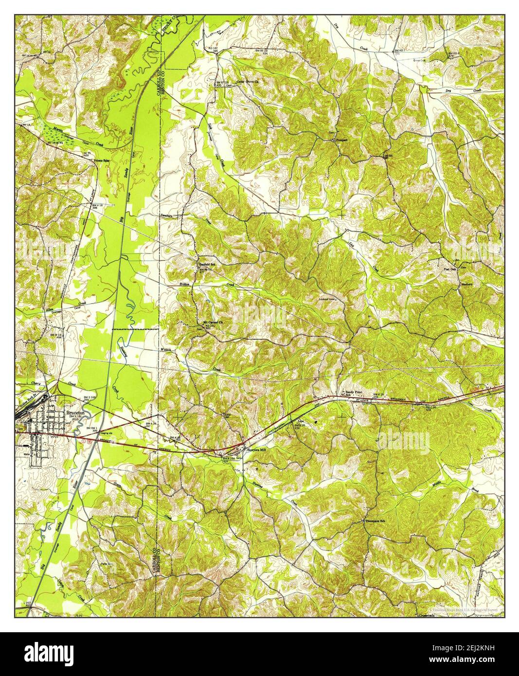 Bruceton, Tennessee, map 1950, 124000, United States of America by