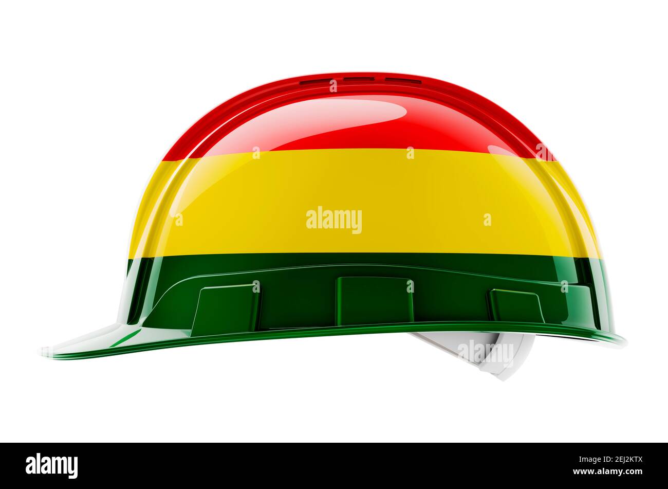 Hard hat with Bolivian flag, 3D rendering isolated on white background ...