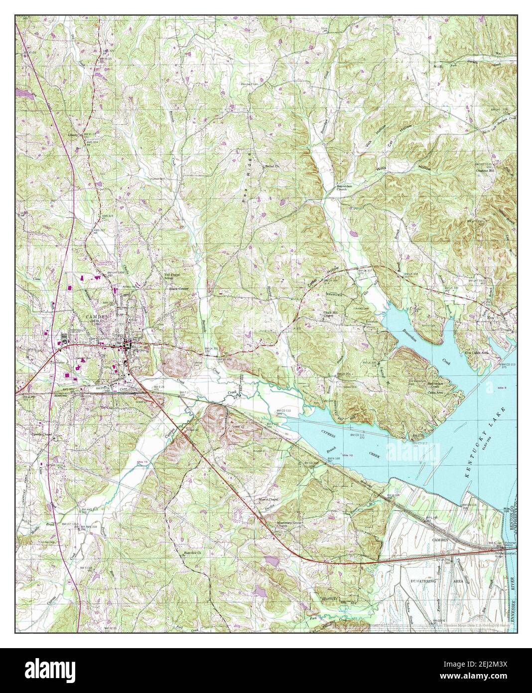 Camden, Tennessee, map 1950, 124000, United States of America by