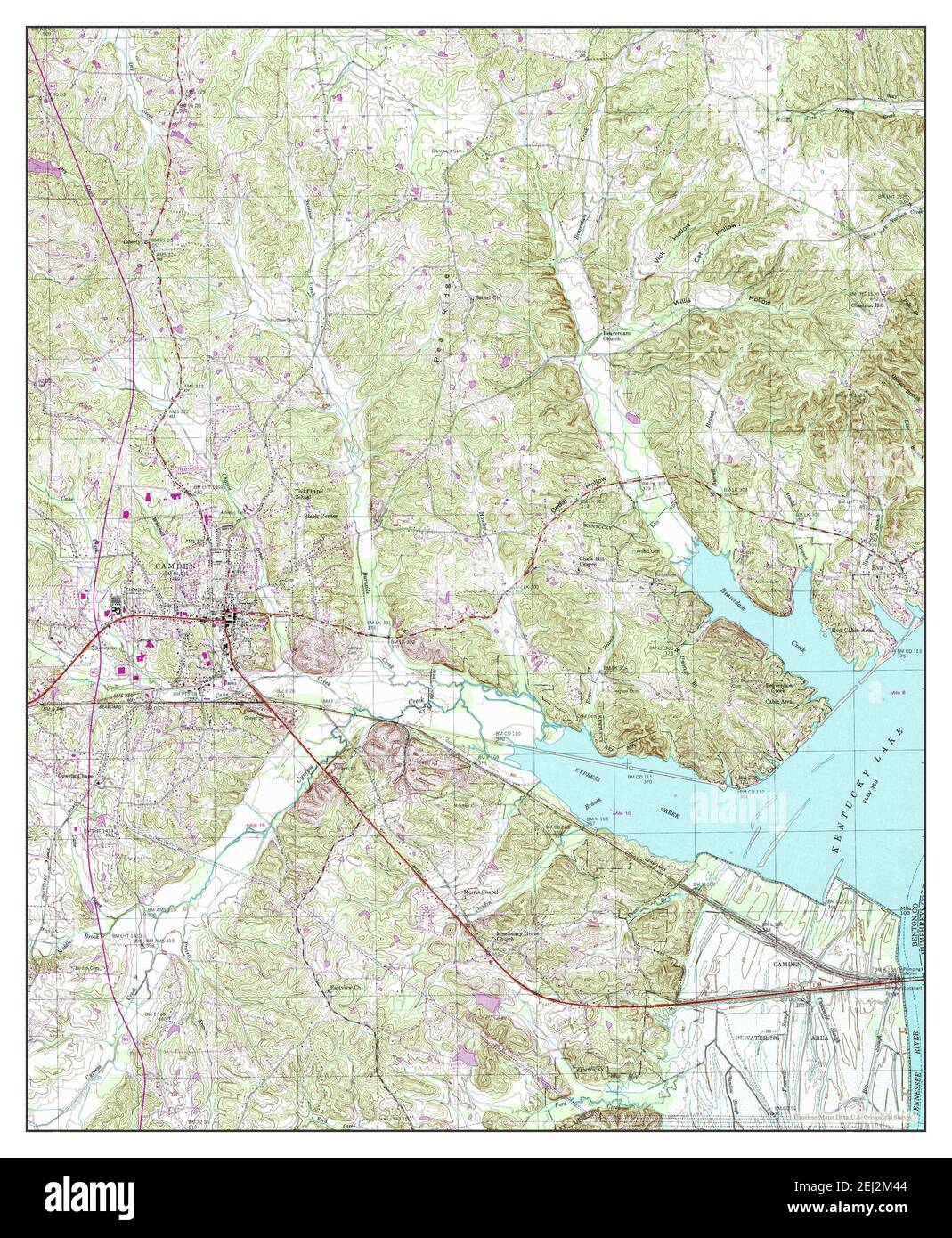Camden, Tennessee, map 1950, 124000, United States of America by