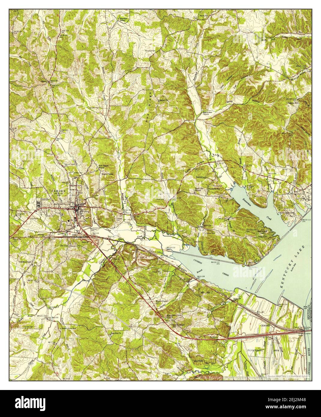 Camden, Tennessee, map 1950, 124000, United States of America by