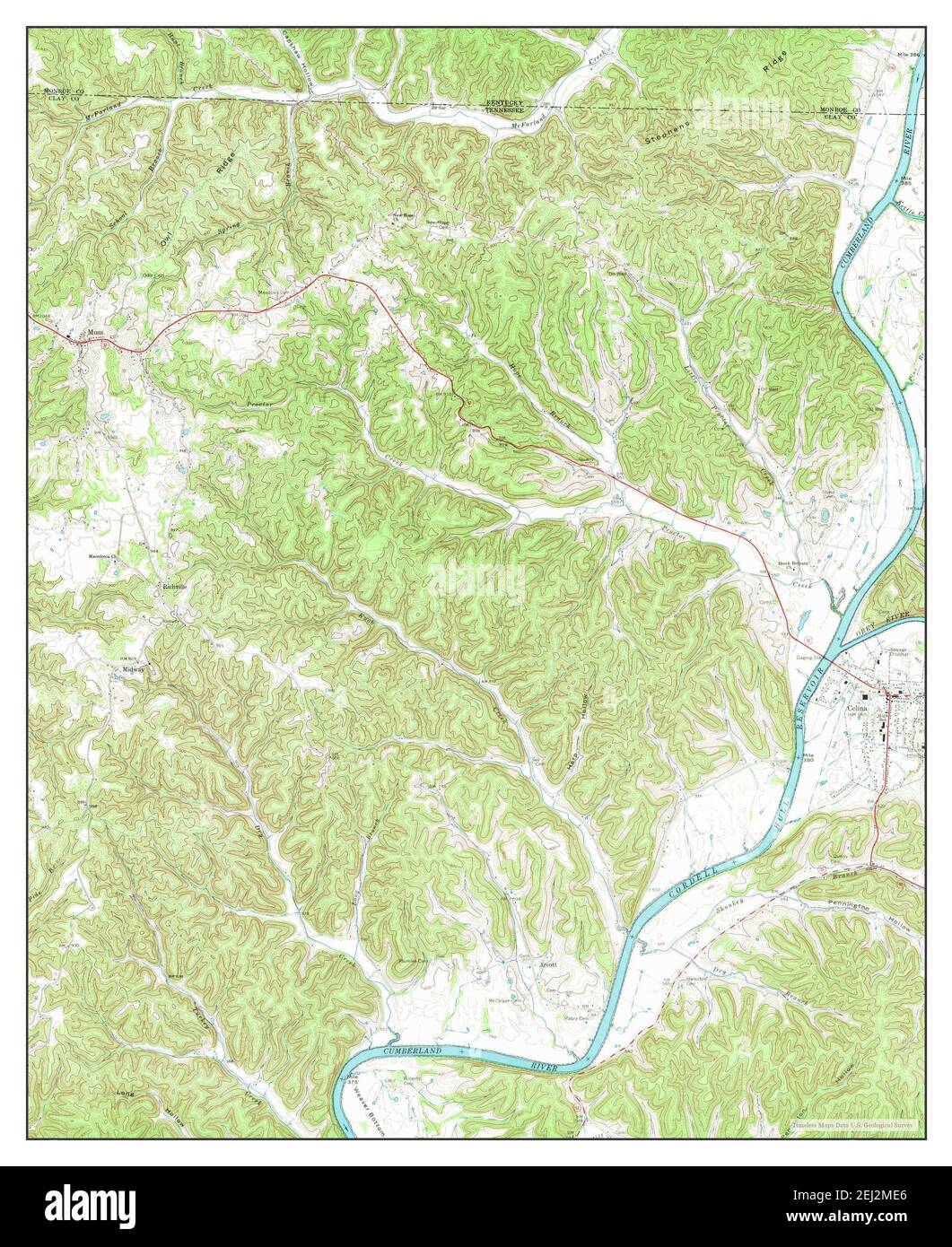 Celina, Tennessee, map 1968, 124000, United States of America by