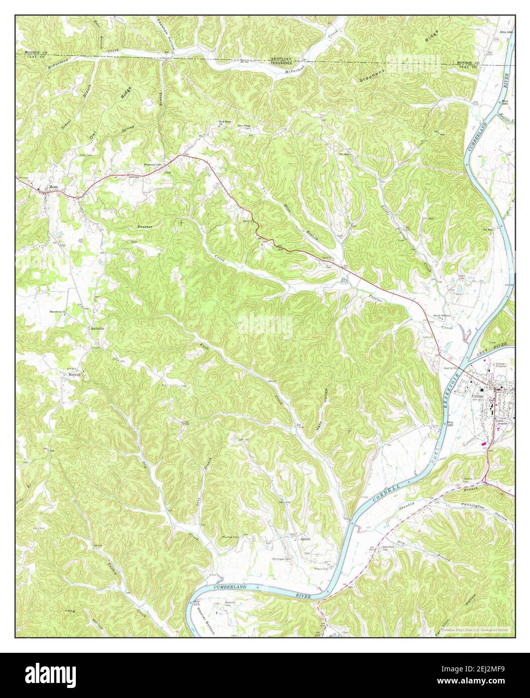 Celina, Tennessee, map 1968, 124000, United States of America by