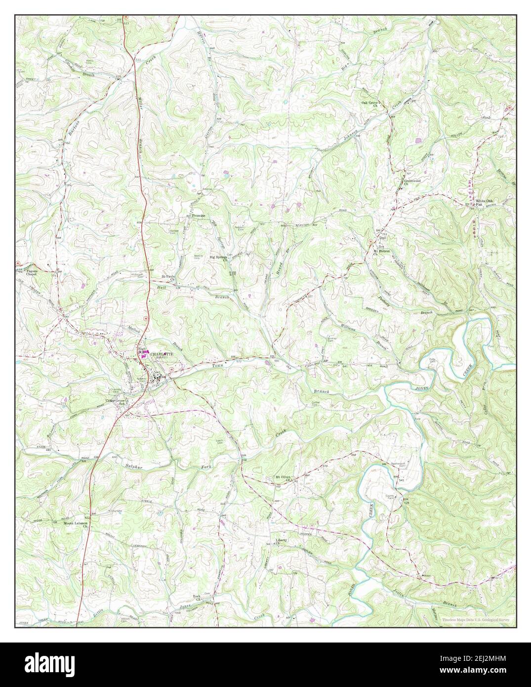Charlotte, Tennessee, map 1958, 124000, United States of America by
