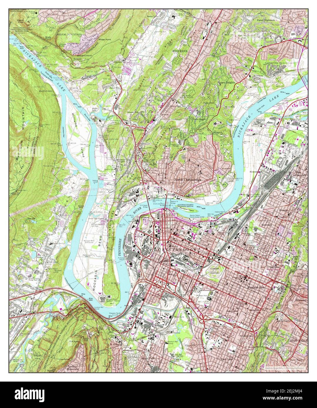 Chattanooga, Tennessee, map 1969, 124000, United States of America by