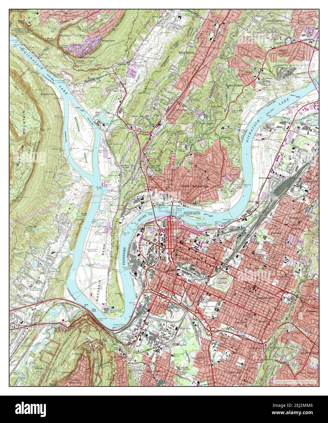 Chattanooga, Tennessee, map 1969, 1:24000, United States of America by Timeless Maps, data U.S. Geological Survey Stock Photo