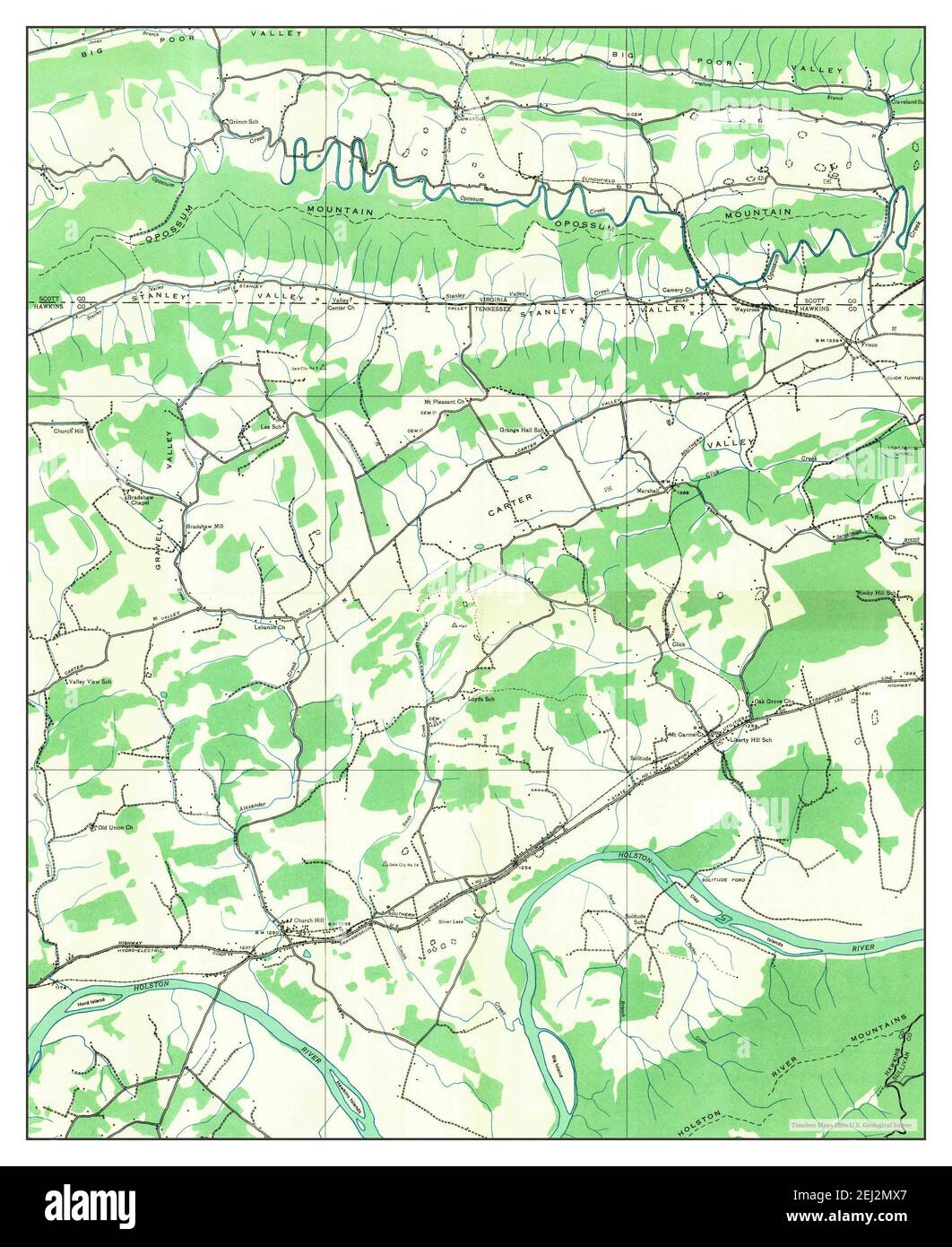 Church Hill, Tennessee, map 1935, 124000, United States of America by