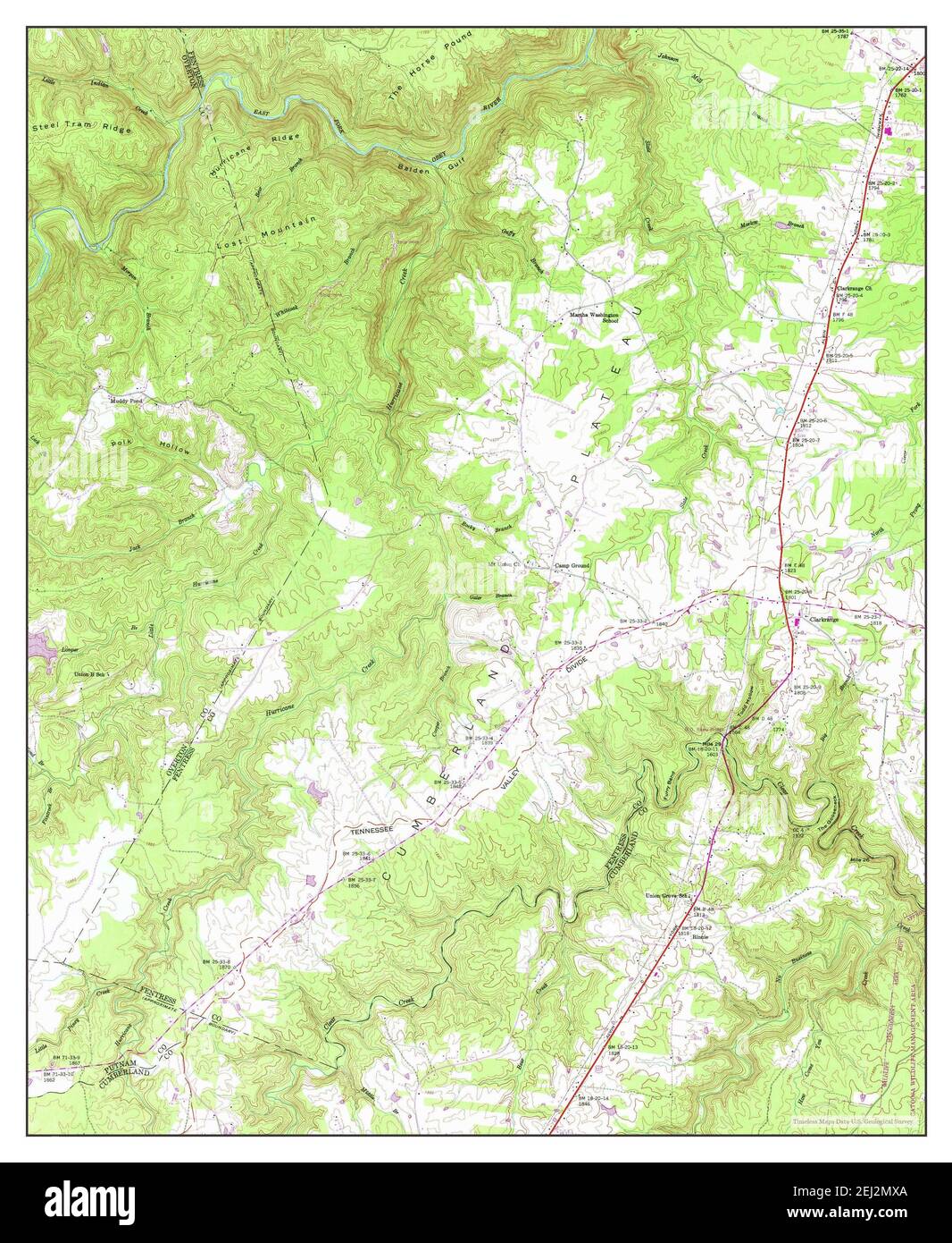 Clarkrange, Tennessee, map 1946, 124000, United States of America by
