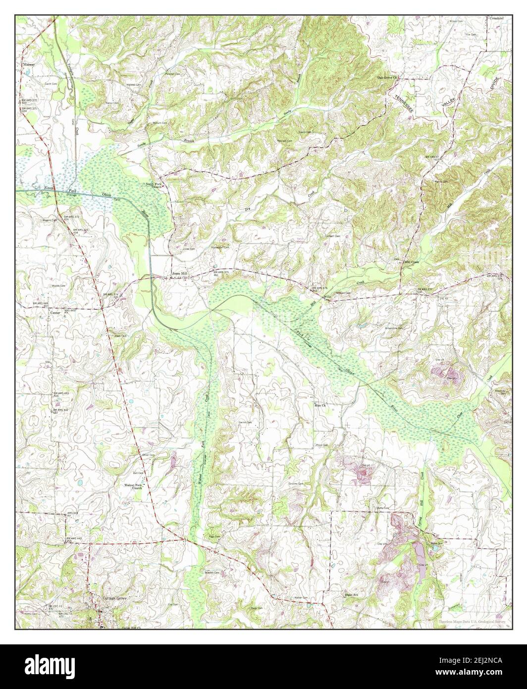 Cottage Grove, Tennessee, map 1950, 124000, United States of America