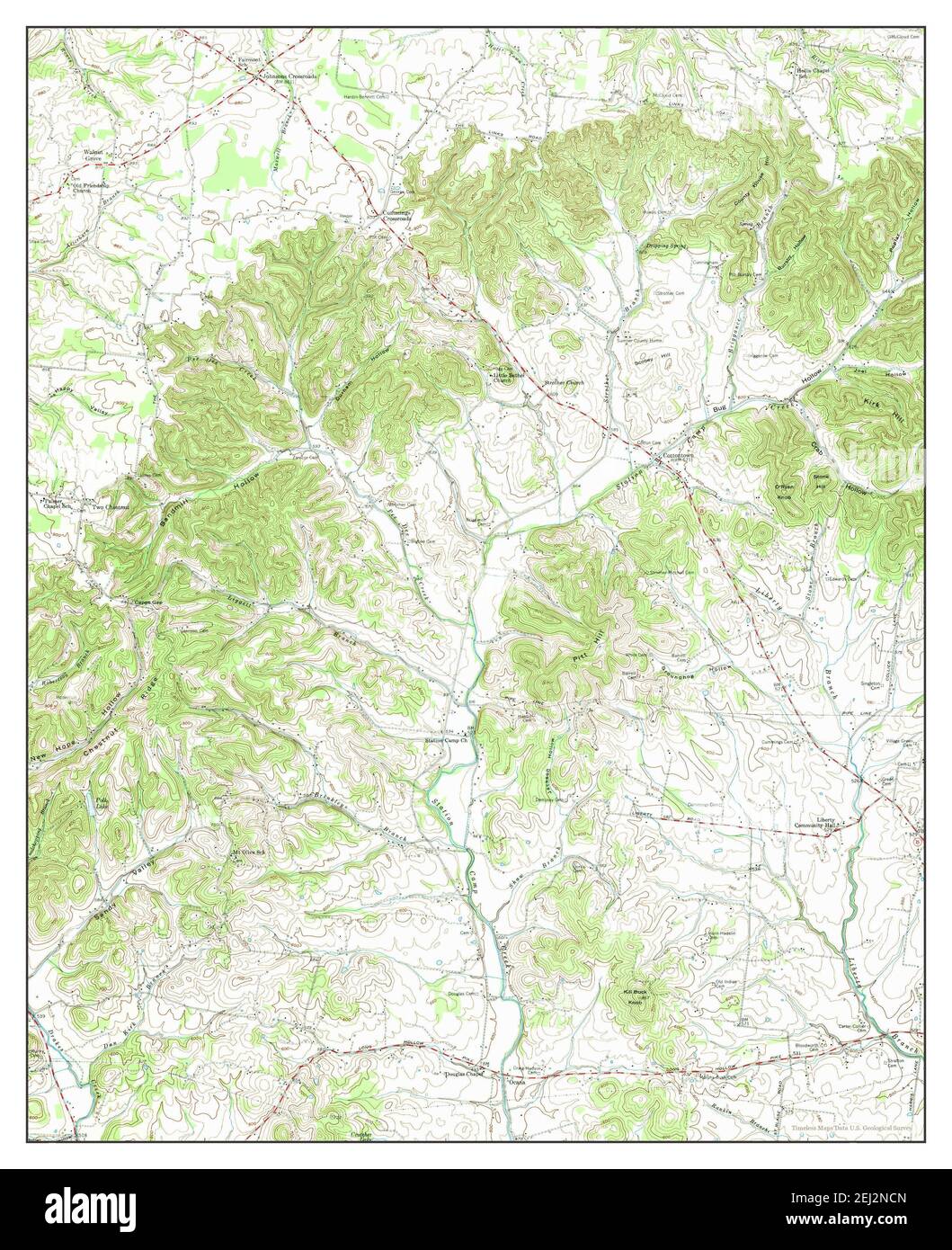 Cottontown, Tennessee, map 1953, 124000, United States of America by