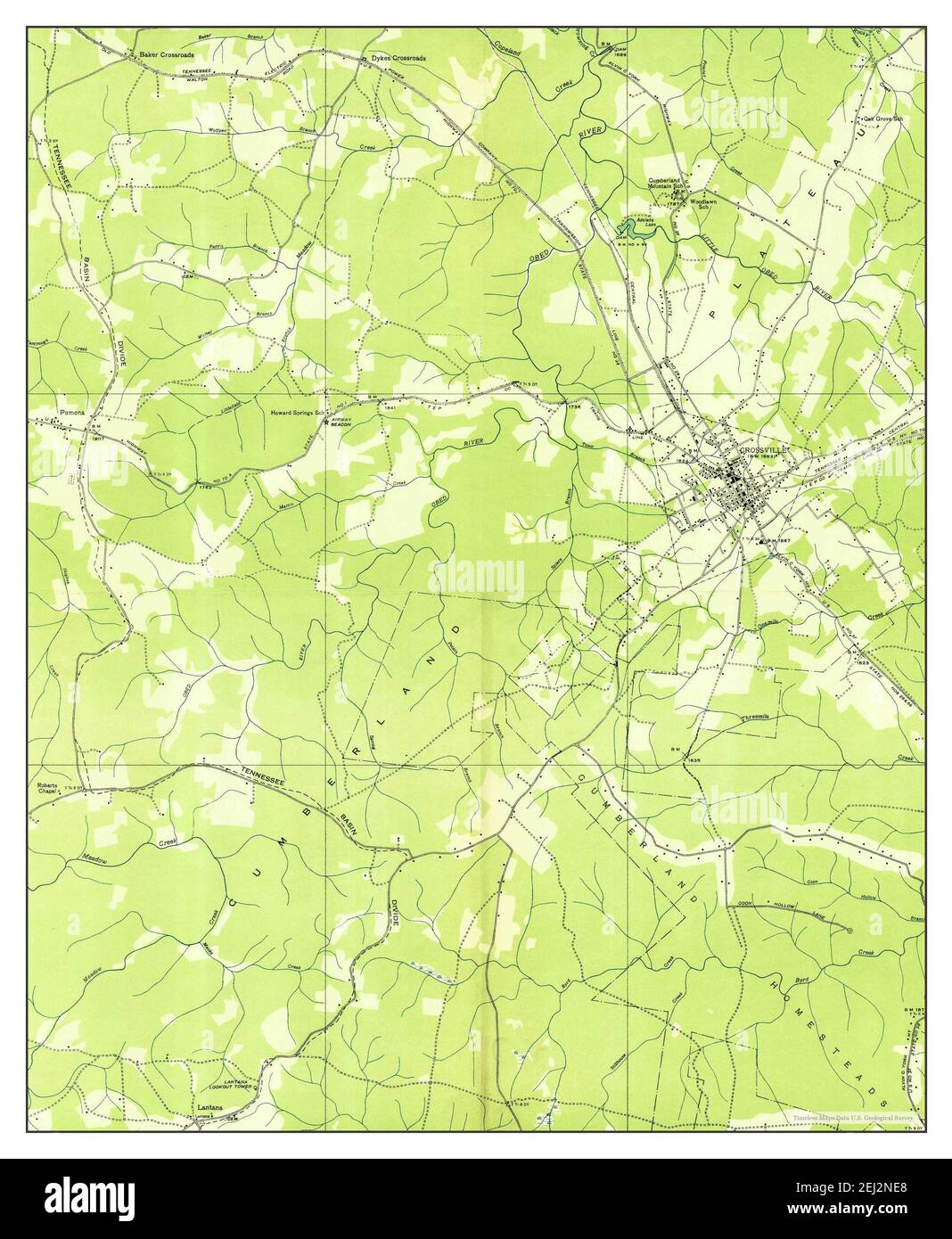 Crossville, Tennessee, map 1936, 124000, United States of America by