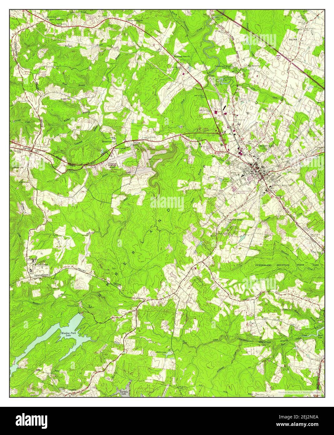 Crossville, Tennessee, map 1956, 124000, United States of America by Timeless Maps, data U.S
