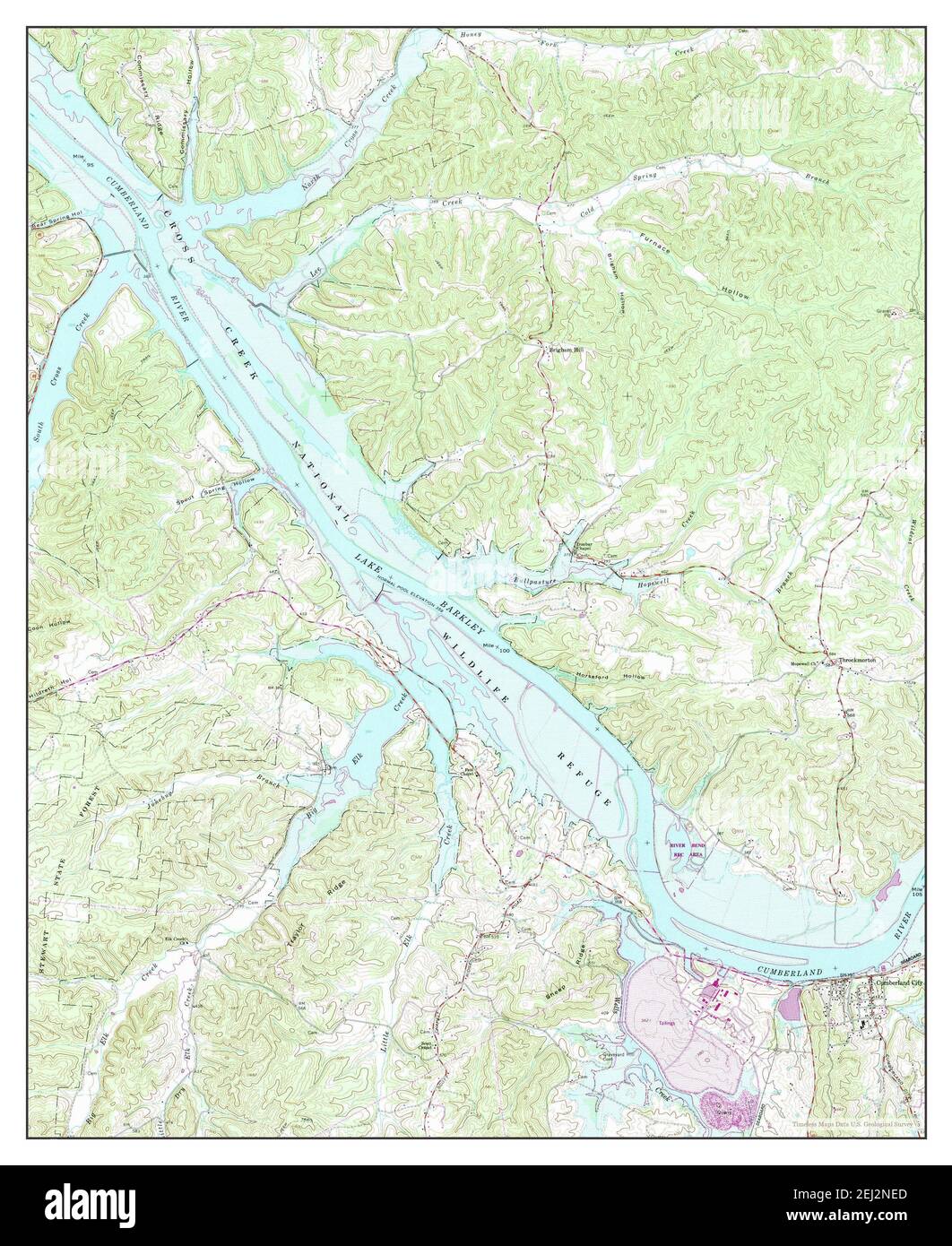 Cumberland City, Tennessee, map 1965, 124000, United States of America