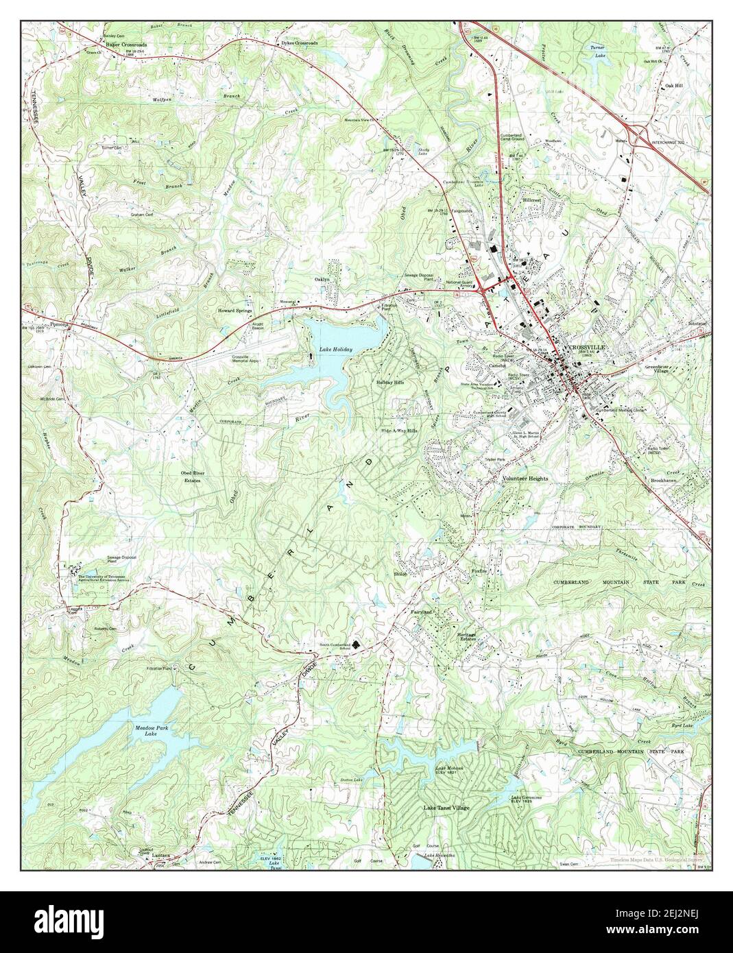 Crossville, Tennessee, map 1982, 124000, United States of America by