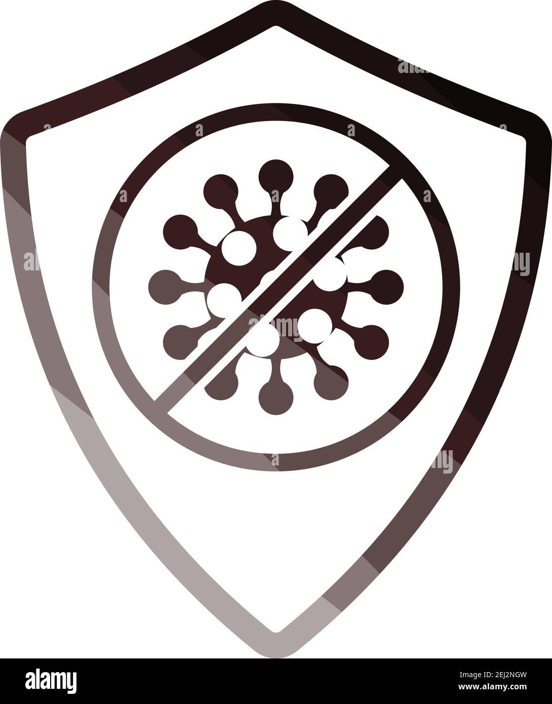 Shield From Coronavirus Icon. Flat Color Ladder Design. Vector Illustration. Stock Vector