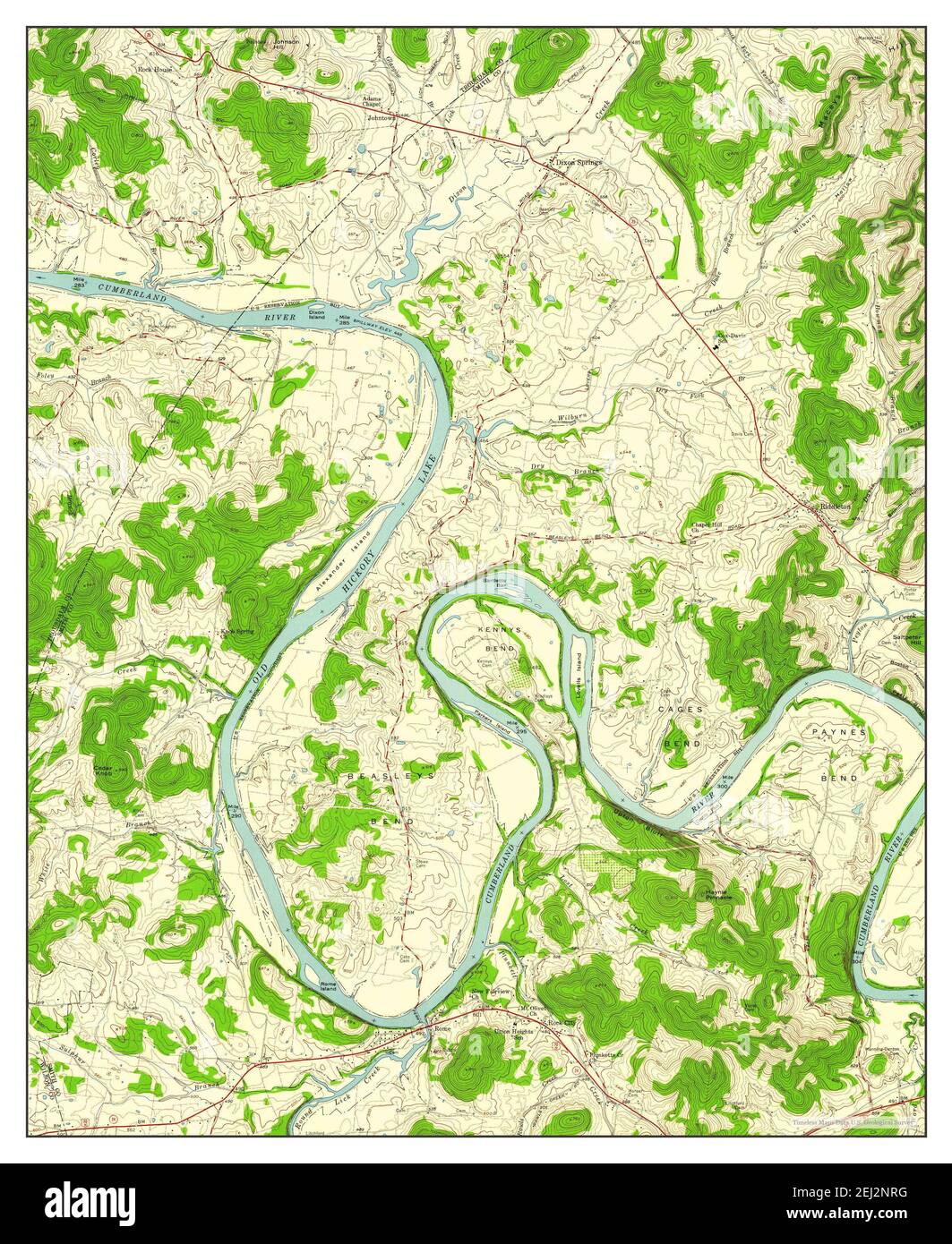 Dixon Springs, Tennessee, map 1958, 124000, United States of America