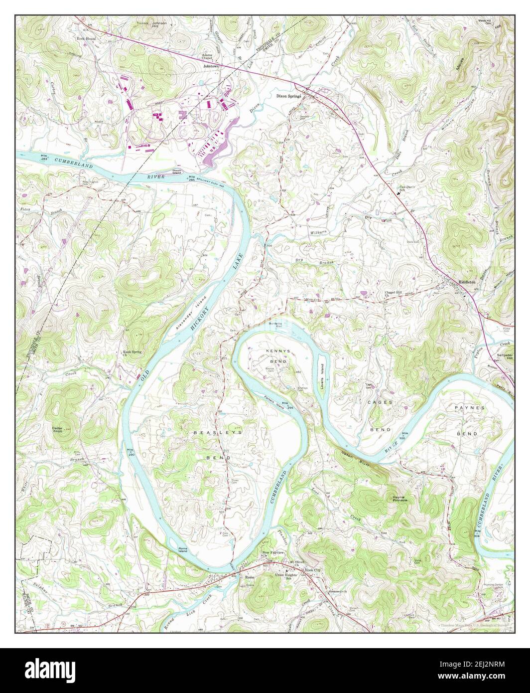Dixon Springs, Tennessee, map 1958, 124000, United States of America
