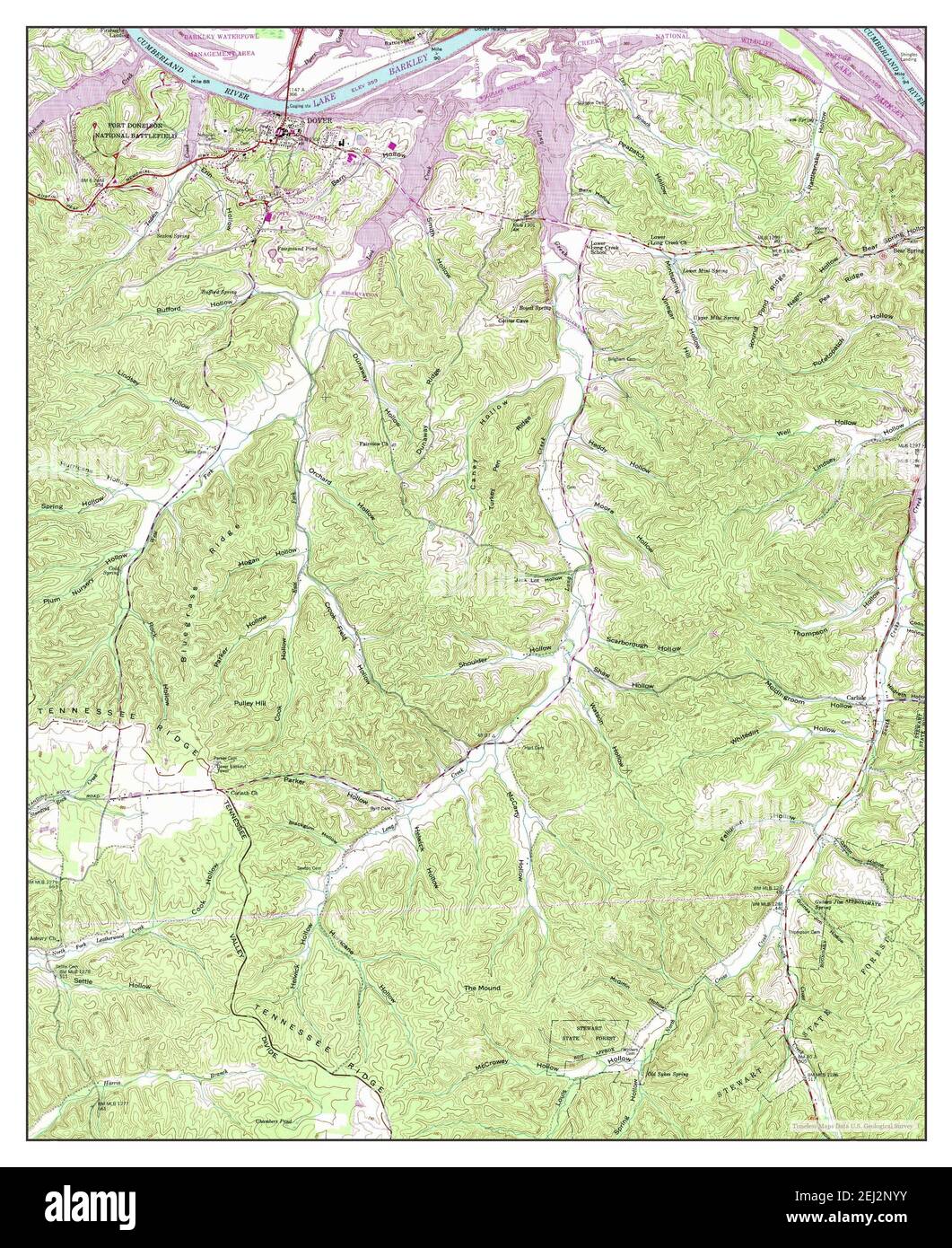 Dover, Tennessee, map 1950, 124000, United States of America by