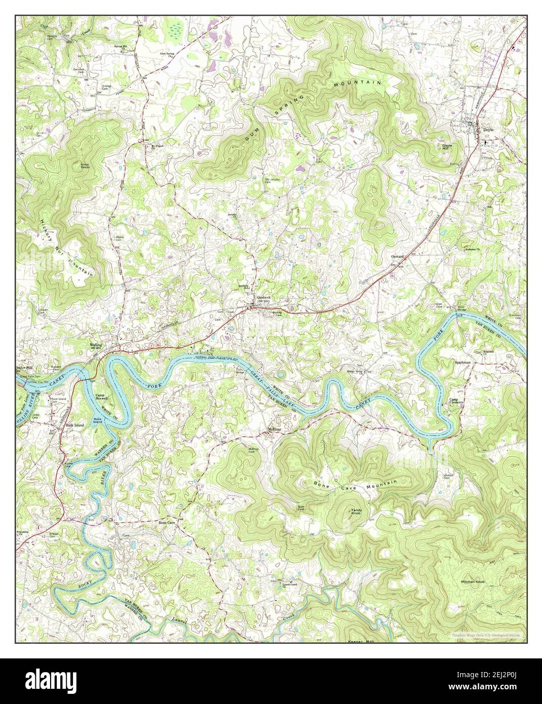 Doyle, Tennessee, map 1960, 124000, United States of America by Timeless Maps, data U.S