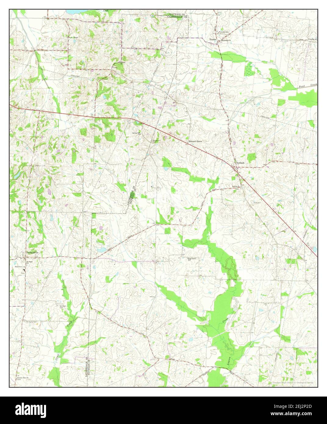 Durhamville, Tennessee, map 1964, 124000, United States of America by