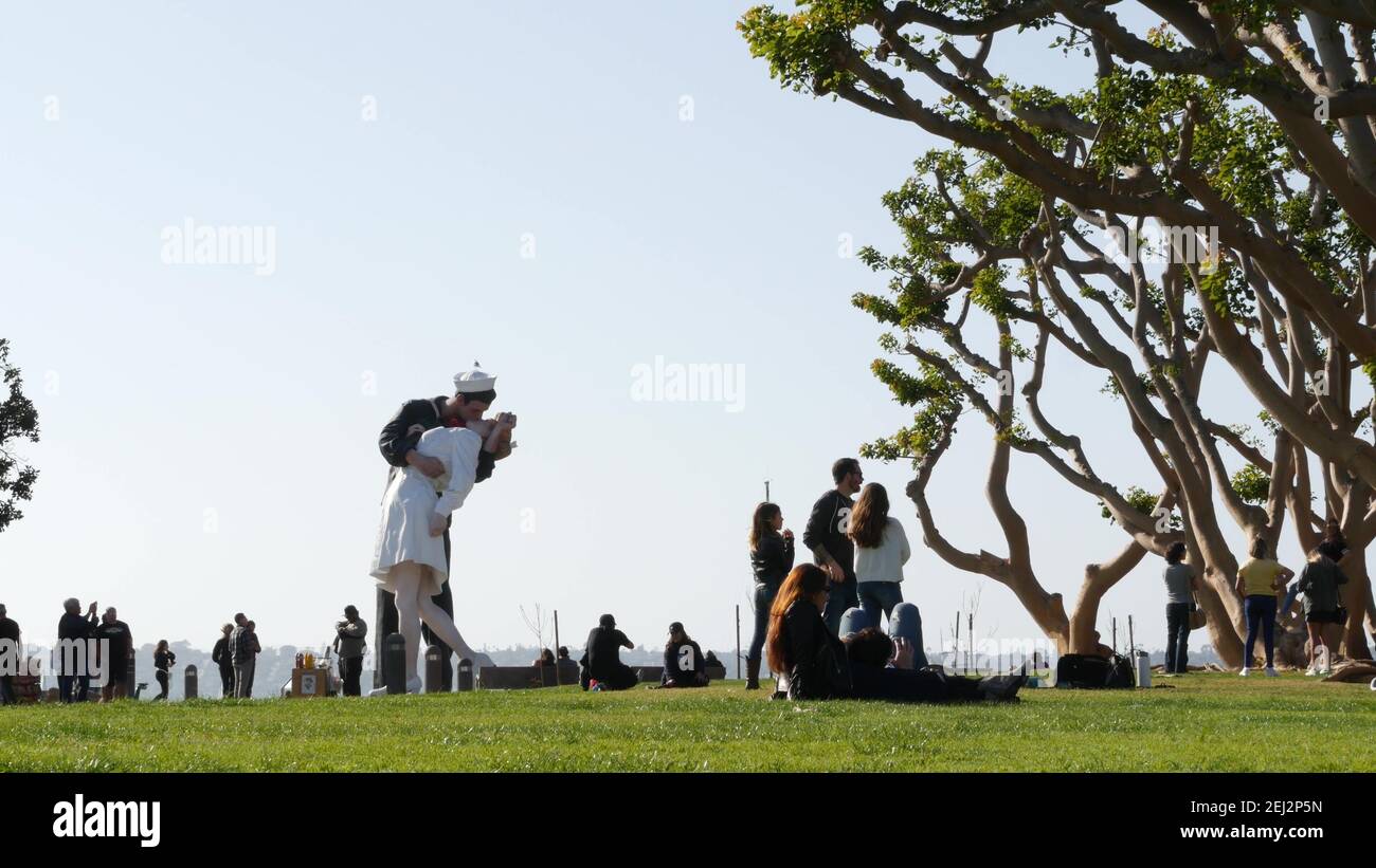 SAN DIEGO, CALIFORNIA USA 23 FEB 2020 Unconditional Surrender Statue