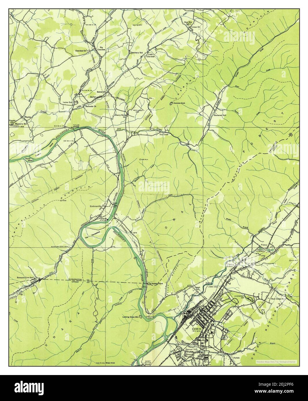 Erwin, Tennessee, map 1935, 124000, United States of America by