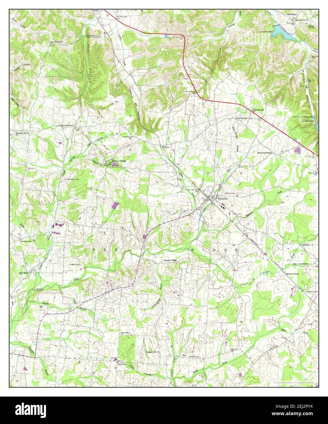 Flintville, Tennessee, map 1947, 124000, United States of America by