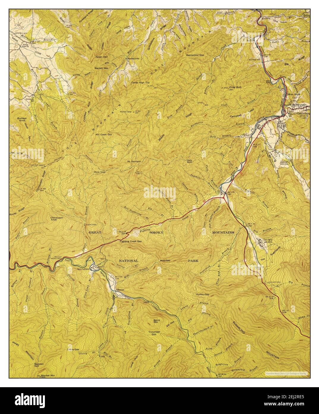 Gatlinburg Tennessee map 1943 - Gatlinburg Tennessee Map 1943 124000 United States Of America By Timeless Maps Data Us Geological Survey 2EJ2RE5 