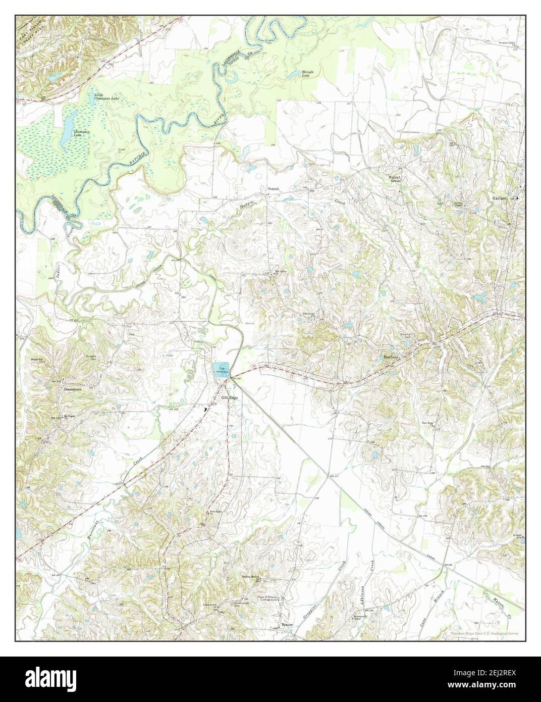 Gilt Edge, Tennessee, map 1972, 1:24000, United States of America by Timeless Maps, data U.S. Geological Survey Stock Photo
