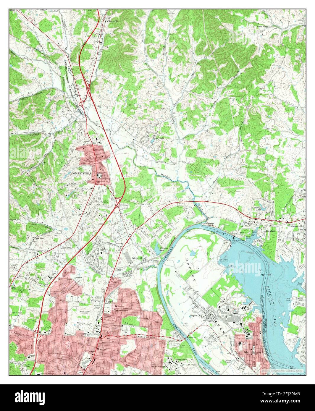 Goodlettsville, Tennessee, map 1968, 124000, United States of America by Timeless Maps, data U