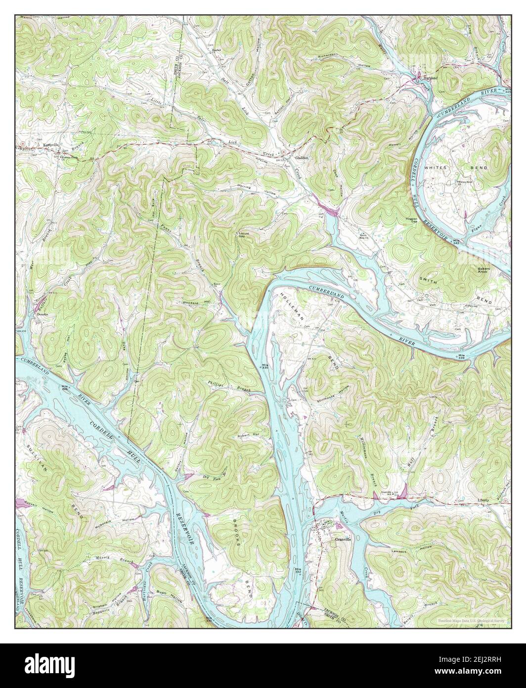 Granville, Tennessee, map 1968, 124000, United States of America by