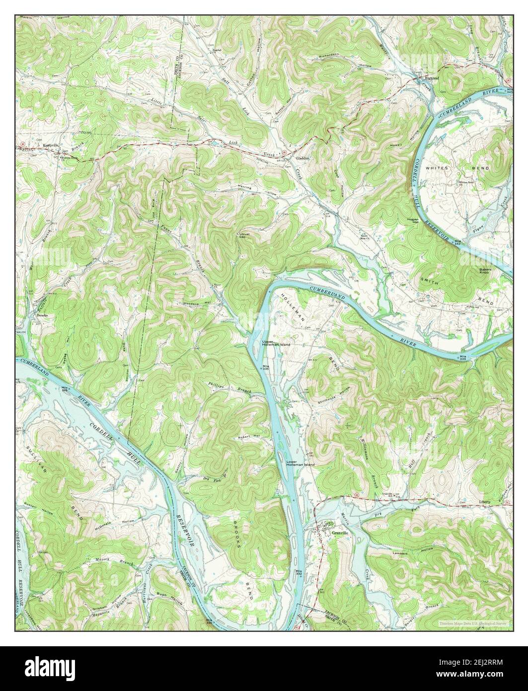 Granville, Tennessee, map 1968, 124000, United States of America by