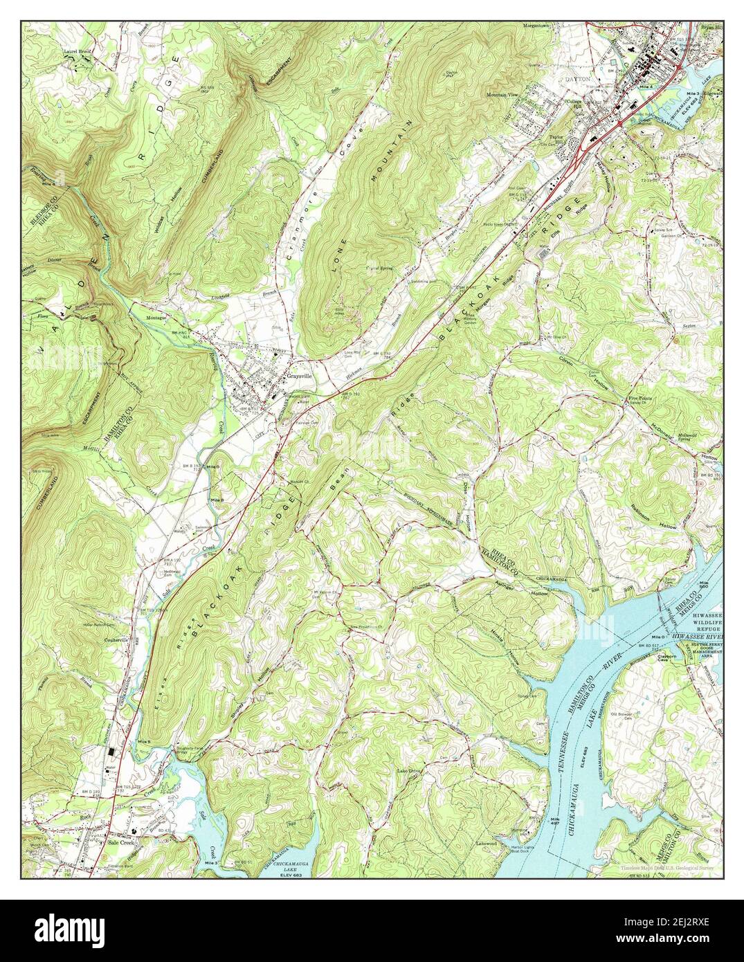Graysville, Tennessee, map 1972, 124000, United States of America by