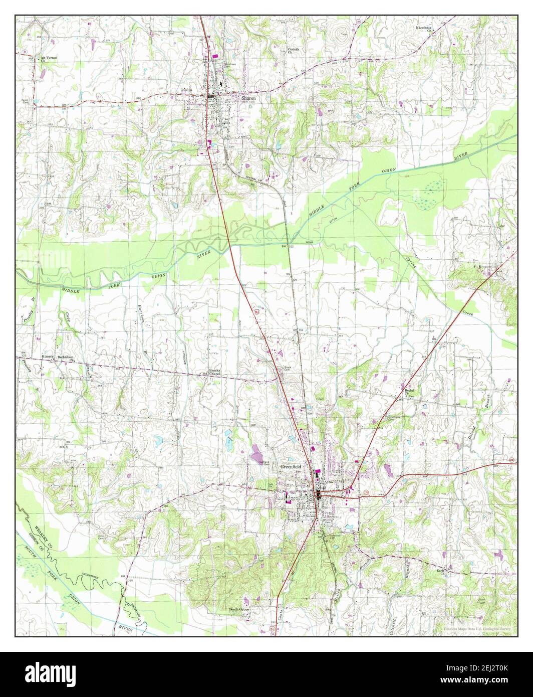 Greenfield, Tennessee, map 1954, 124000, United States of America by