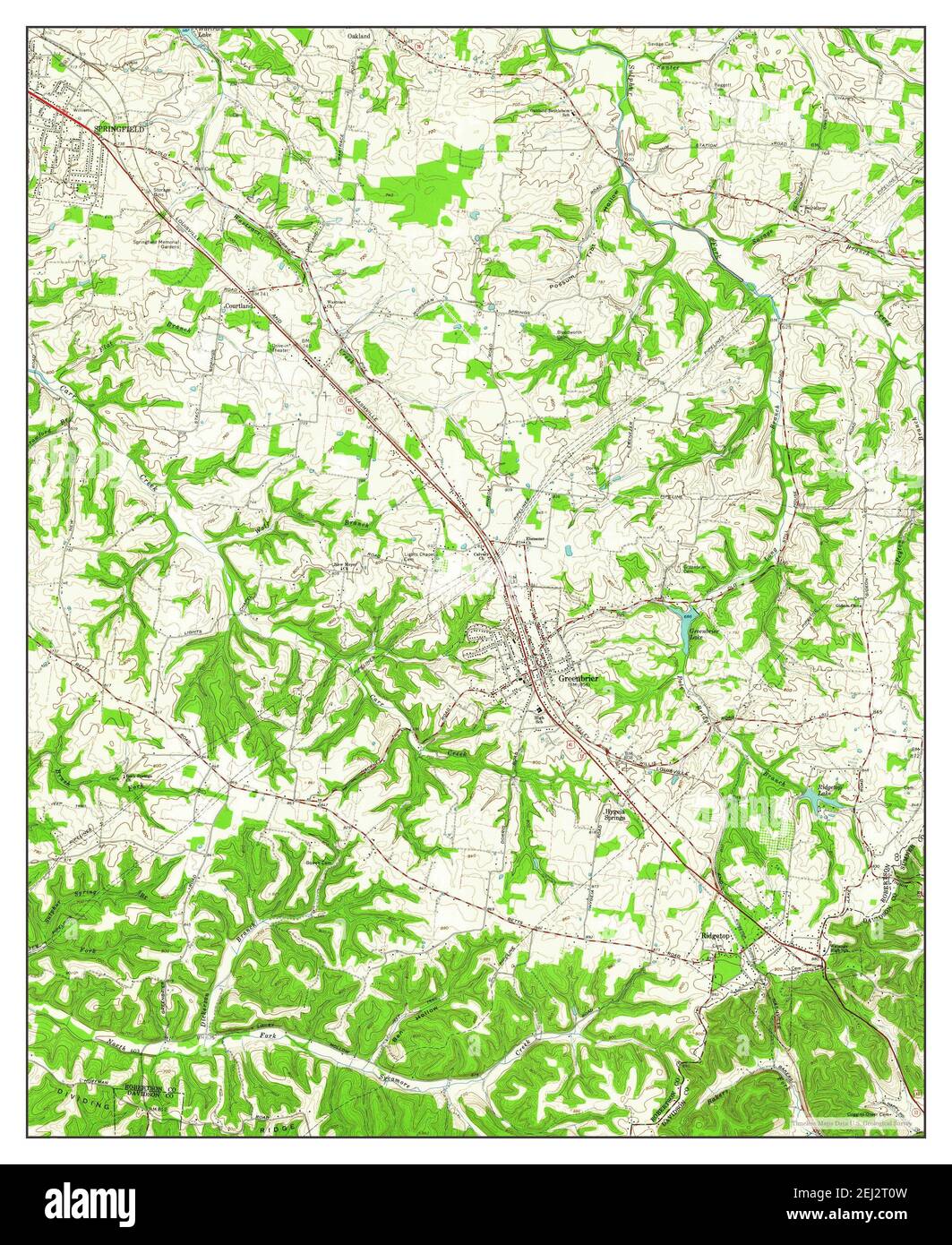 Greenbrier, Tennessee, map 1961, 124000, United States of America by Timeless Maps, data U.S