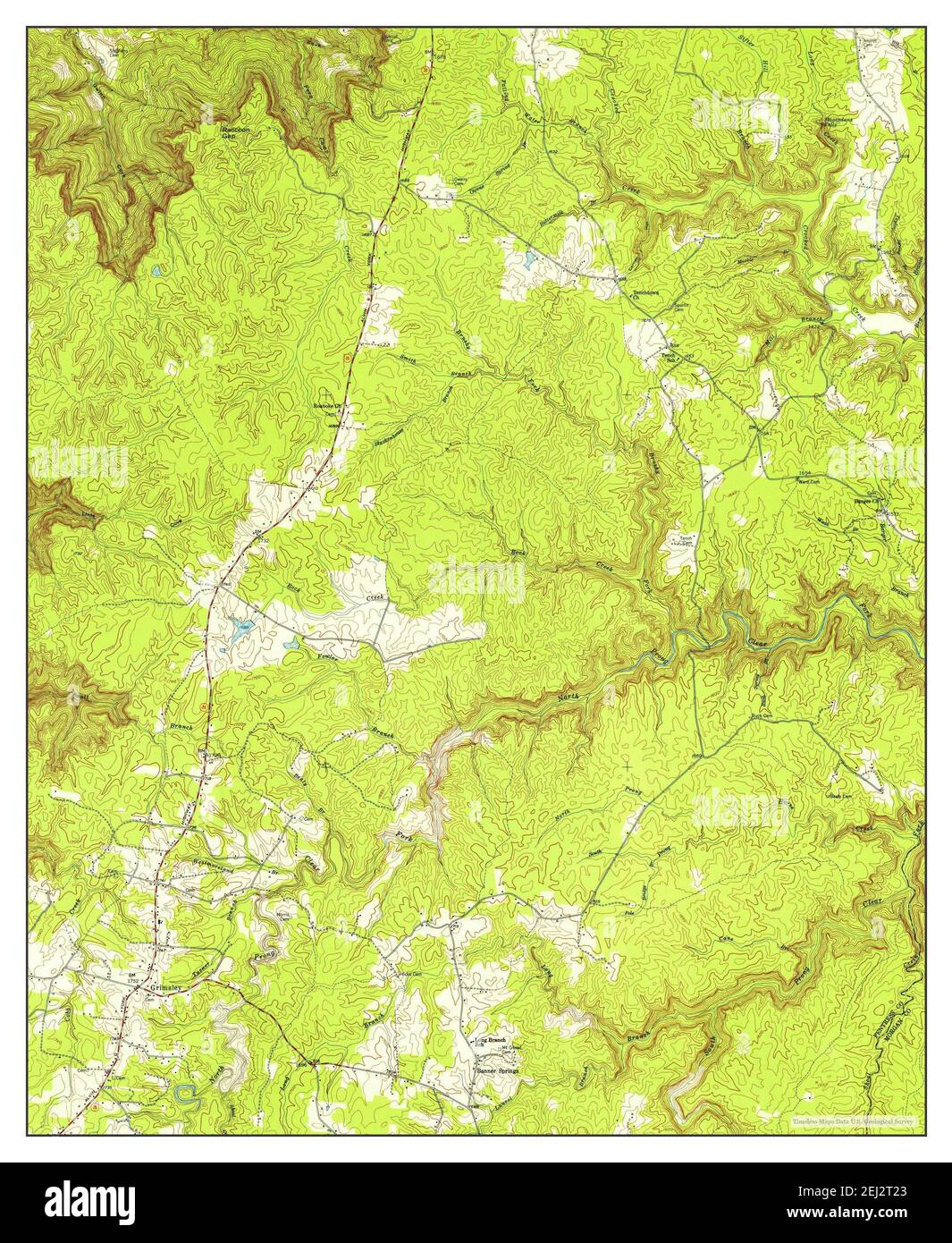 Grimsley, Tennessee, map 1954, 124000, United States of America by