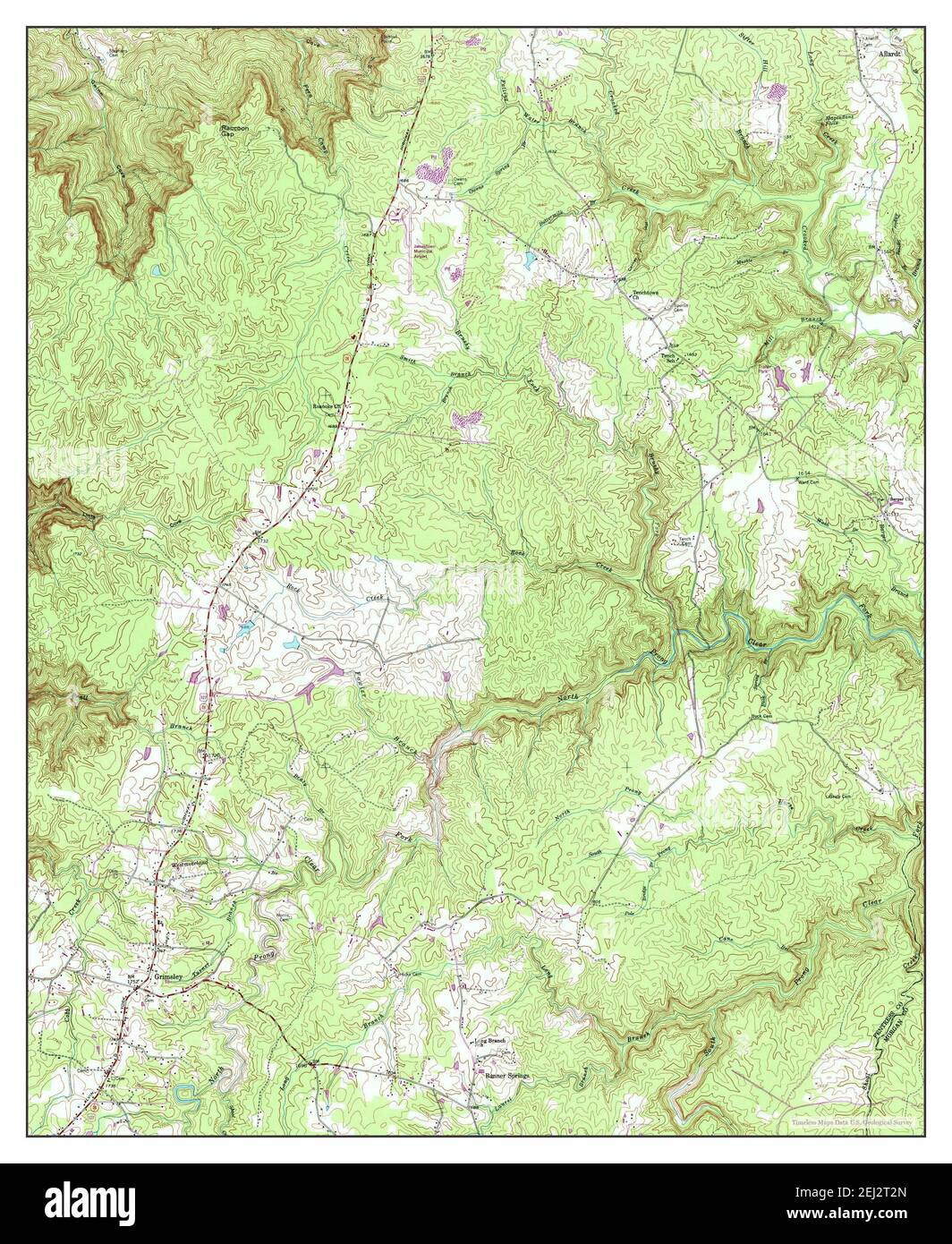 Grimsley, Tennessee, map 1954, 124000, United States of America by