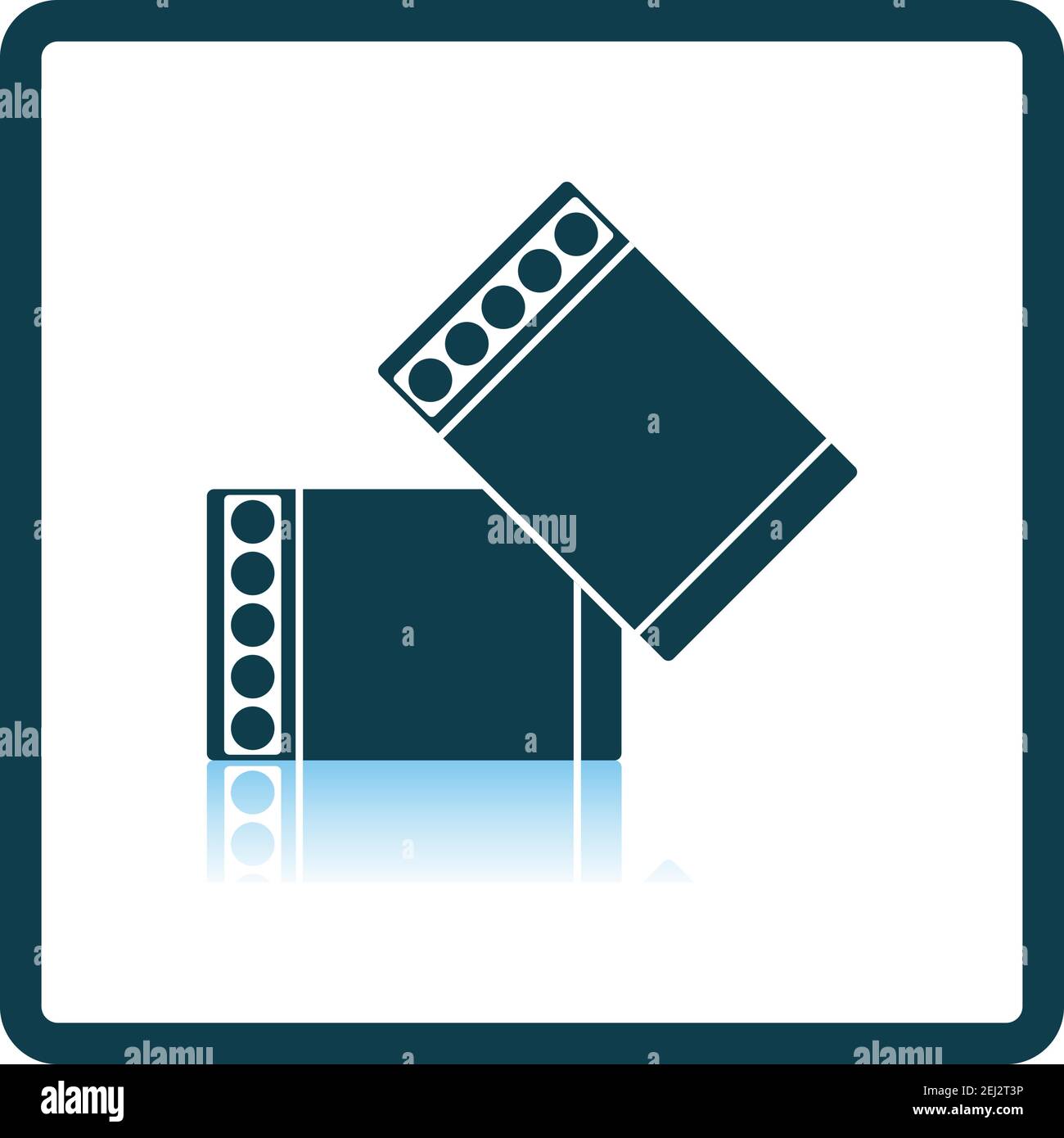 Business Cufflink Icon. Square Shadow Reflection Design. Vector Illustration. Stock Vector
