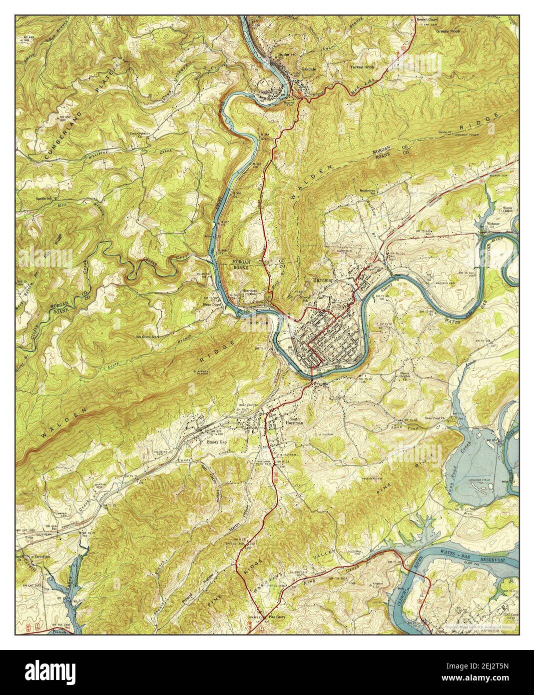 Harriman, Tennessee, map 1941, 124000, United States of America by
