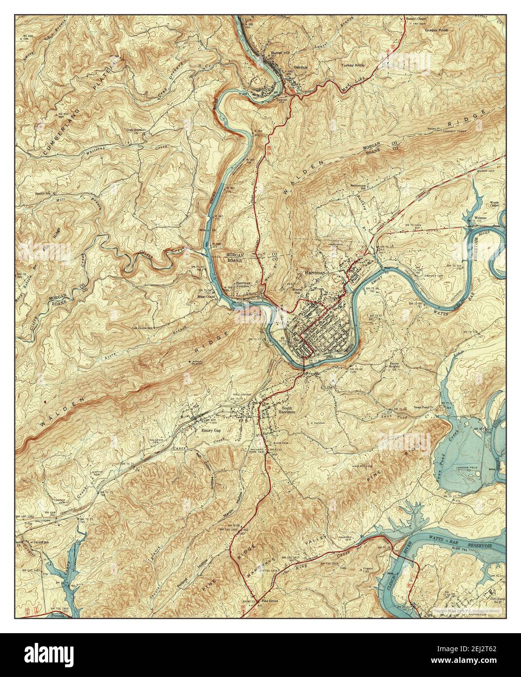 Harriman, Tennessee, map 1941, 124000, United States of America by