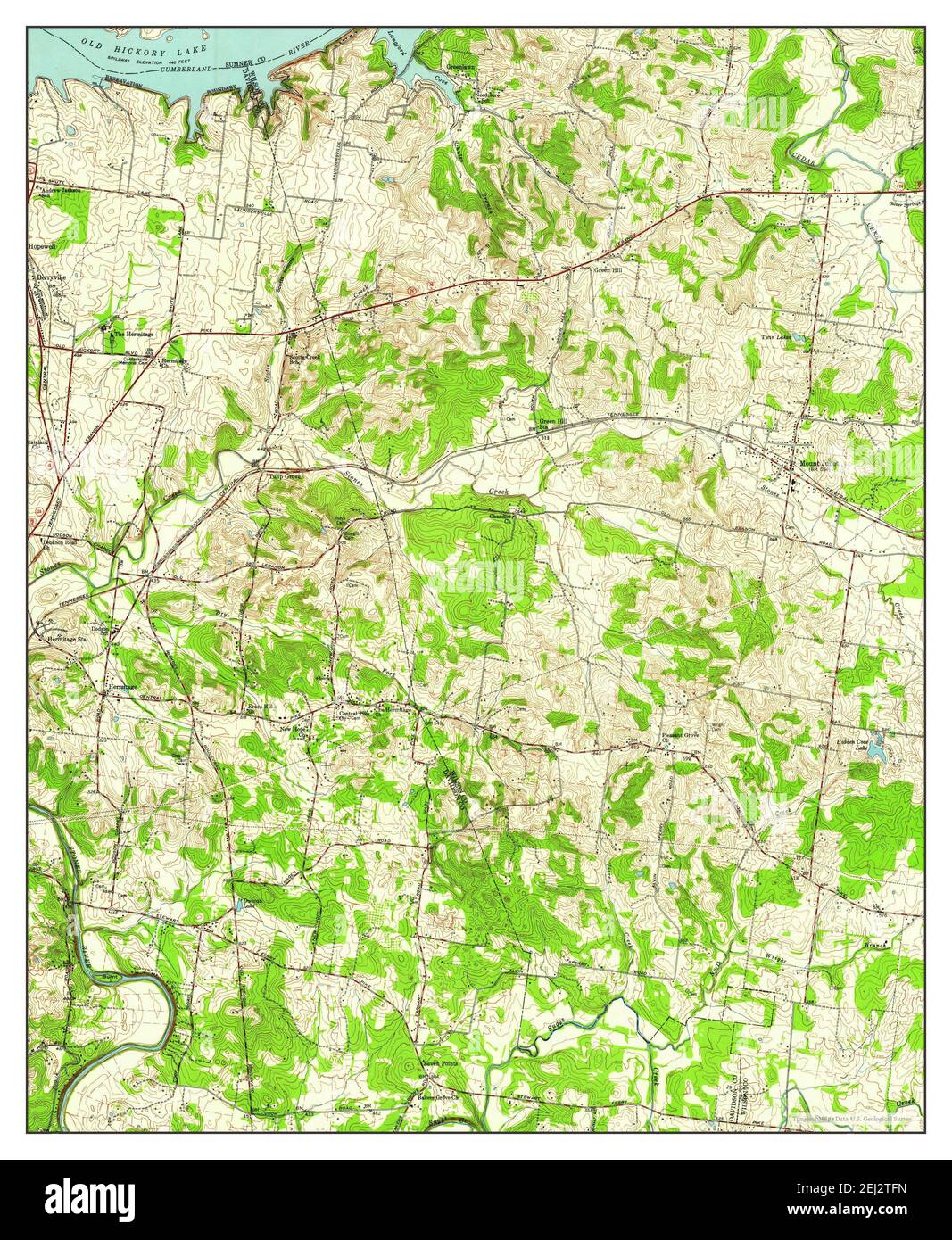 Hermitage, Tennessee, map 1957, 124000, United States of America by Timeless Maps, data U.S