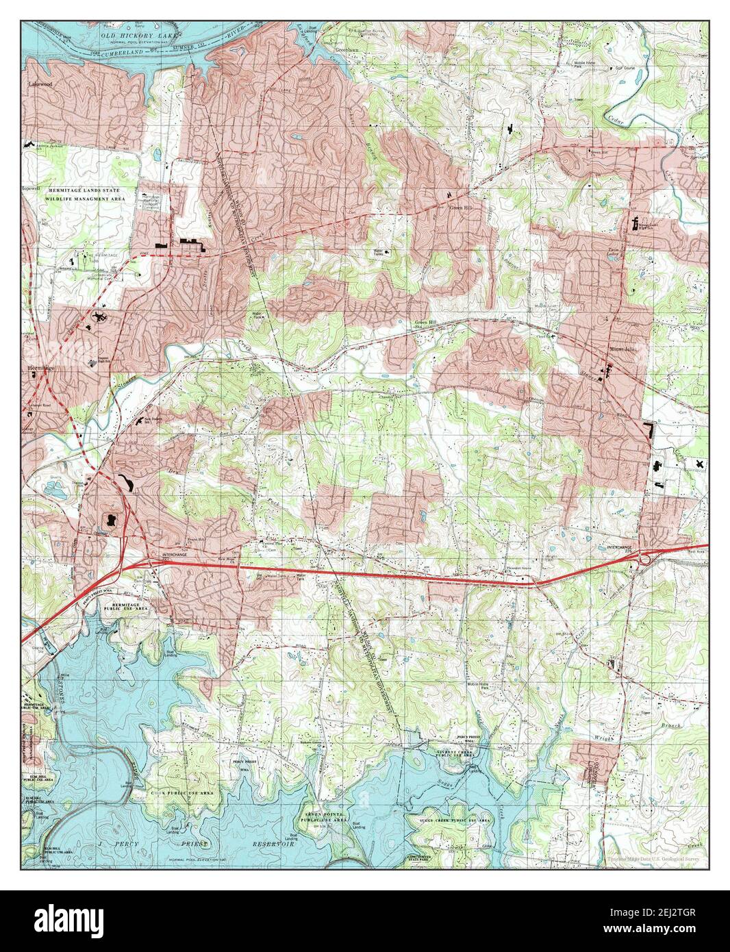 Hermitage, Tennessee, map 1997, 124000, United States of America by Timeless Maps, data U.S