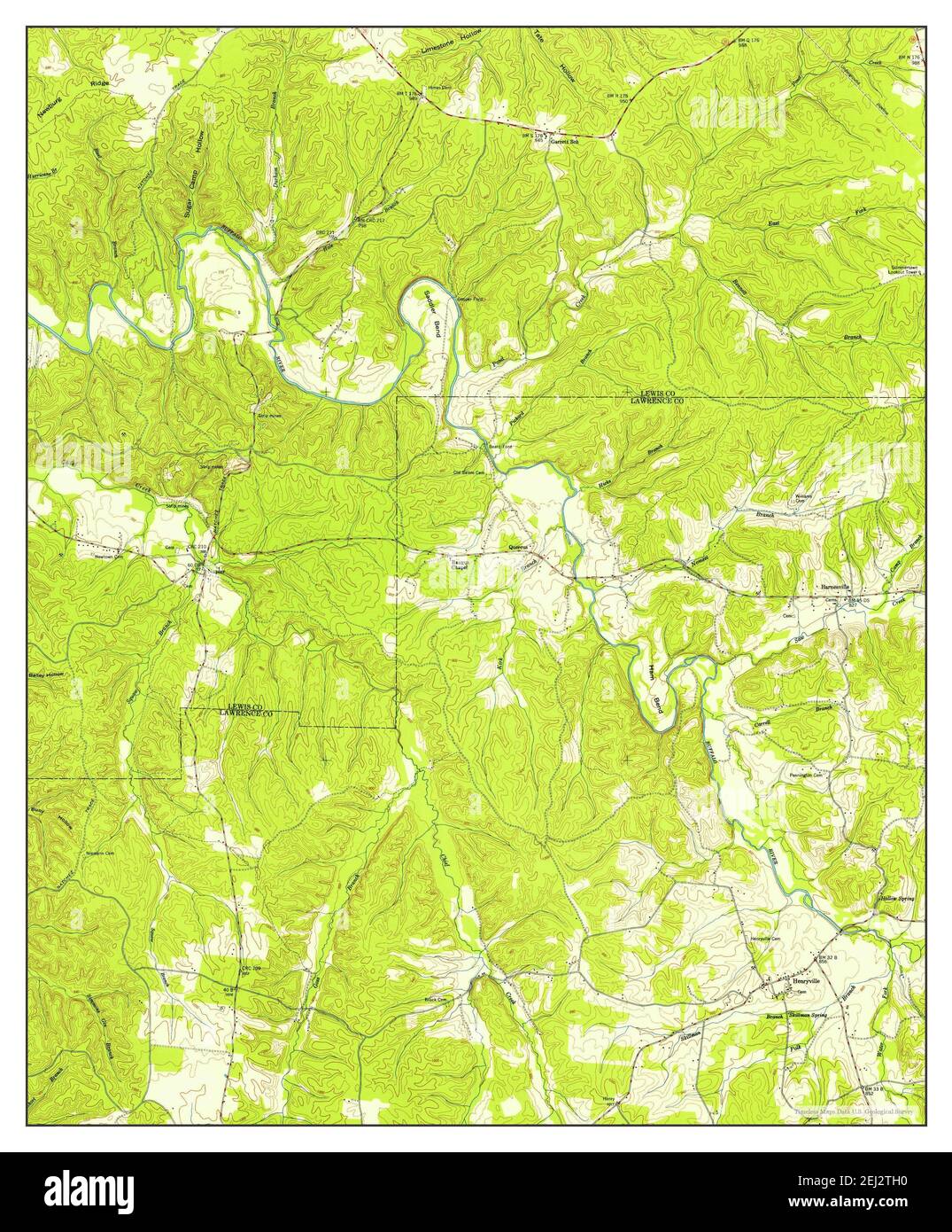 Henryville, Tennessee, map 1951, 124000, United States of America by
