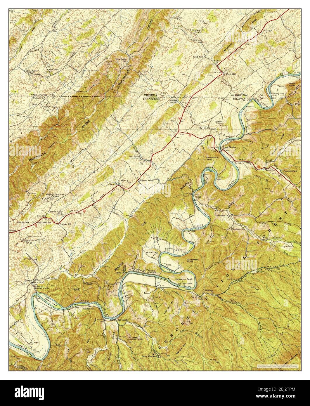 Holston Valley, Tennessee, map 1938, 1:24000, United States of America ...