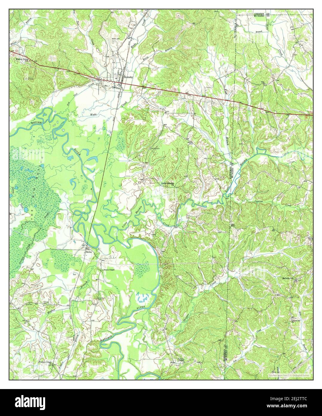 Hornsby, Tennessee, map 1950, 124000, United States of America by